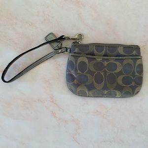 Silver Coach Wristlet